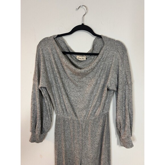 Spring Haze Los Angeles Gray Ribbed Knit Jumpsuit Womens XS S Lounge One Piece - Picture 3 of 8